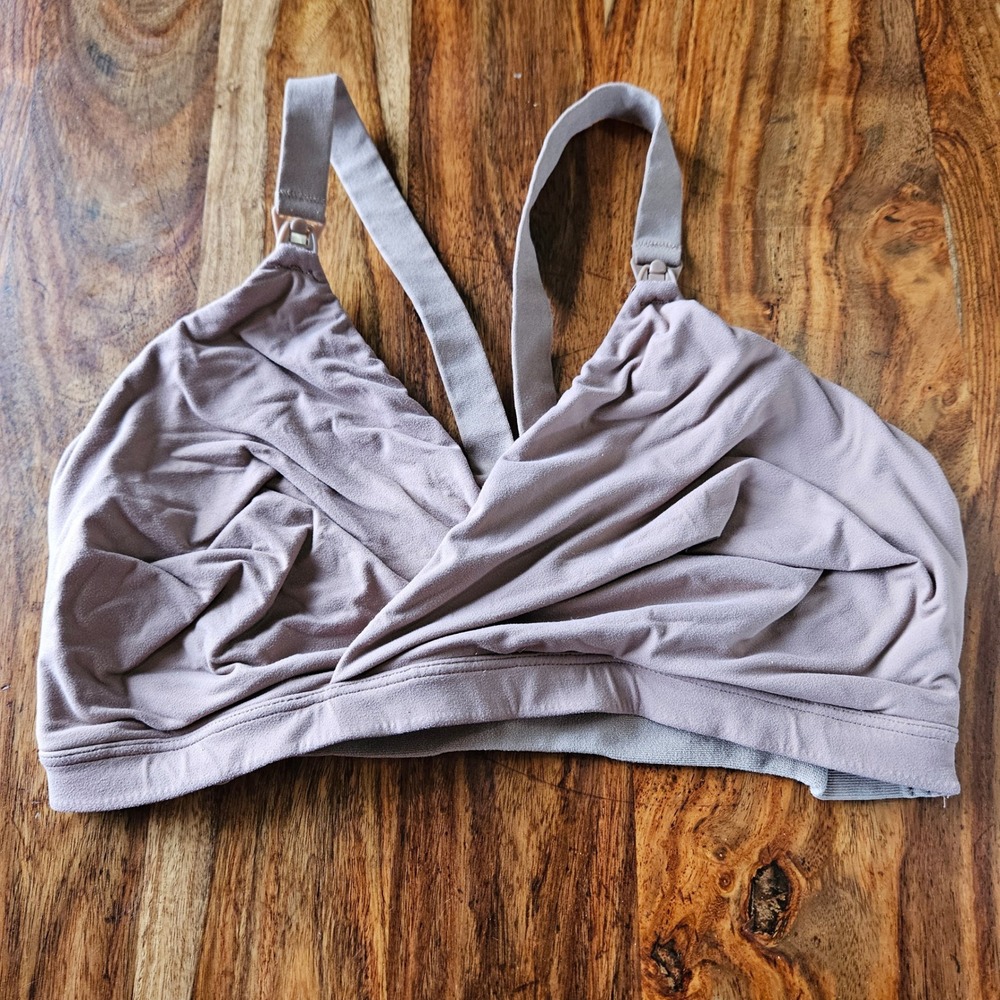 Spanx Brallelujah Mama Nursing Breastfeeding Bra Taupe Wireless Maternity L/XL